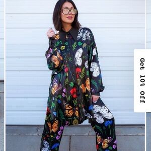 Dressed in LALA Colorful Butterfly Print Set